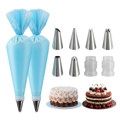 Duravel Piping Bag Set with Stainless Steel Nozzle Tips Reusable Bags Couplers Cake Decorating Kit