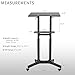 VIVO Mobile 24 x 16 inch Lectern Podium, Height Adjustable Steel Rolling Laptop Cart on Wheels, Black, CART-V03E