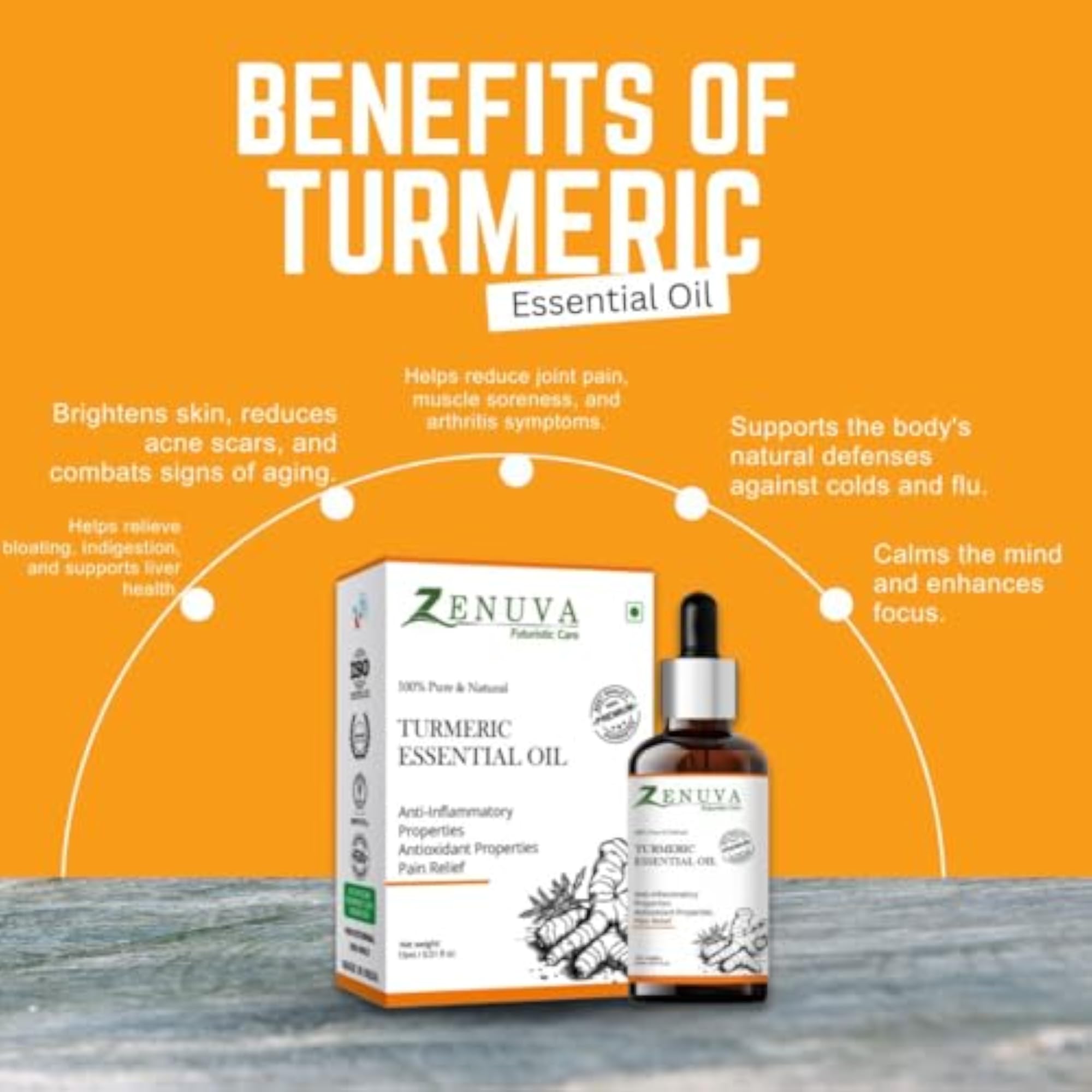 Turmeric Essential Oil, Pure Natural Pain Relief