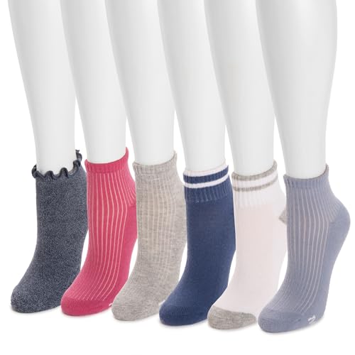 MUK LUKS Women's 6 Pack Dream Mini Crew Sock2