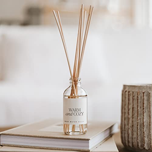 Image of Sweet Water Decor Warm and Cozy Reed Diffuser Set - Orange, Cinnamon, Clove, and Pine Fall and Winter Scented Diffuser - Scent Diffusers for Home, Long Lasting Fragrance, Made in the USA