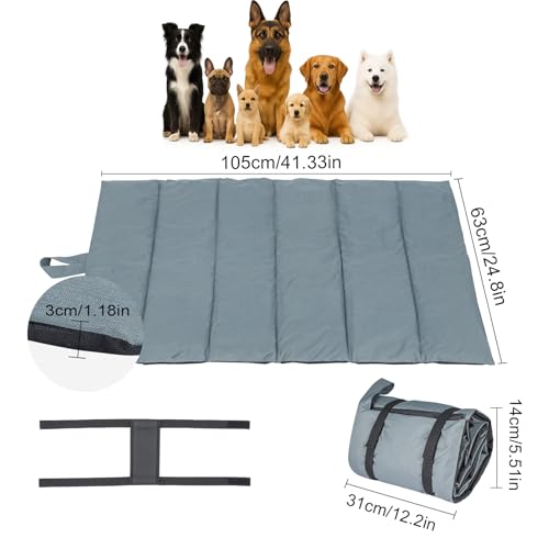 MorNon 105 X 63cm Hundedecke für Unterwegs Hundematte Outdoor Waschbar Hundematte für Reise Camping Komfort und Weiches Hundebett