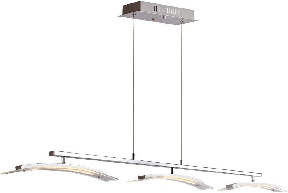 3 Light Rotatory Modern LED Pendant Lighting, MINGZE Ceiling Fixture Contemporary Chandeliers Lighting, Chrome Finished Adjustable Hanging Light for Kitchen Island, Dining Room, Living Room(SB009D)