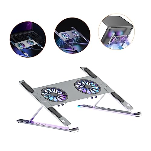 Base para laptop con ventilador silencioso y ajuste de altura miniatura 6