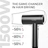 TYMO Hair Dryer with Diffuser for Women - 1500W Professional High Speed Blow Dryer with Comb, 110,000RPM Fast Dry, 200 Million Ionic Hairdryer, 4 Temps & 3 Speeds, 8 Ft Cord for Salon, Metal Gray #2