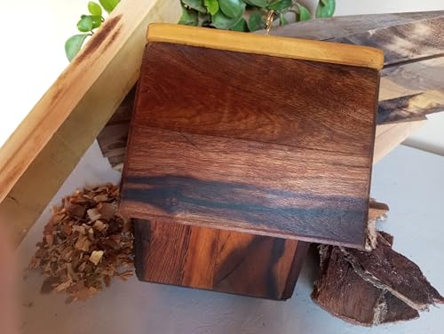 Casinha de passarinho em madeira de lei - demolição - maciça - peroba e canela - acabamento premium