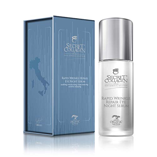 Secret Collagen Rapid Wrinkle Repair Eye Night Serum 50ML - Overnight Anti Aging Undereye Line Corrector - Deep Firming Hydration and Soothing Antiaging Cream - Younger Skin for Men & Women