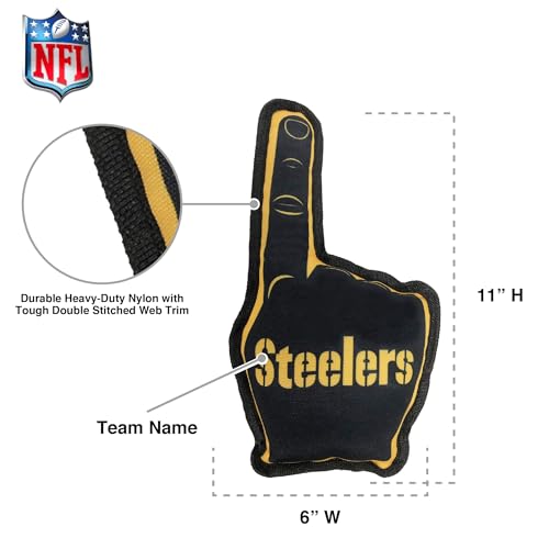 NFL Pittsburgh Steelers #1 FAN TOY for DOGS & CATS. BEST TOUGH PET TOY with inner SQUEAKER by Pets First - Image 4