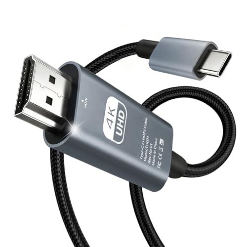 Cable USB C a HDMI 4K 2M, Cable Tipo C a HDMI UHD, Thunderbolt 4/3 to HDMI Compatible con iPhone 17/16/15, MacBook Pro/Air, iPad, iMac, Galaxy S25/S24/S23, Surface, Dell, HP, Chromebook