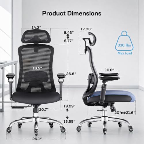 Image of HUANUO Ergonomic Office Chair with 6D Armrests and Adjustable Seat Depth