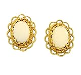 Metallreinheit: 9 Karat. Ohrstecker, 9 Karat Gelbgold, Opal, 10 x 13 mm