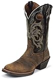Justin Mens Stampede Punchy Sq Black Boots 8D