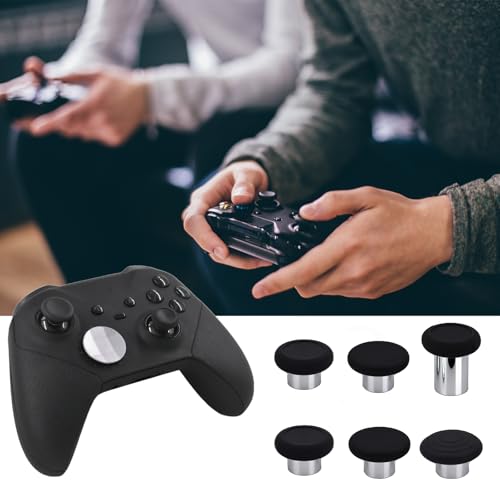 Image of 6 in 1 Metal Thumbsticks Replacement for Xbox Elite Series 2 Controllers, Thumbsticks for Elite Series 2 Core Controllers, Elite Series 2 Controller Replacement Thumbsticks (Black)