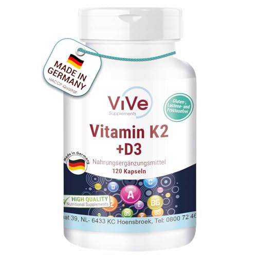 ViVe Supplements Vitamin K2 + D3 120 Kapseln