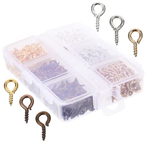 Didiseaon Jewelry Making Findings DIY Crafts Screw Tightening Screw Metal Eye Bolt Hooks 100pcs Kit