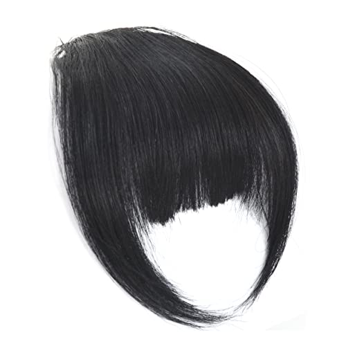 Clip in Bangs 100% Human Hair in Hair extensions Fringe with Temples Clip Hairpieces for Party and Daily Wear(French Bangs,Natural Black) - Image 3