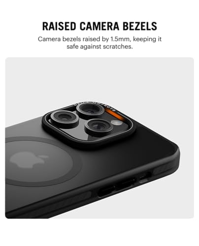 Image of DailyObjects Polycarbonate Case for iPhone 14 Pro Max Compatible with Mag-Safe Wireless Charging,Black Nimbus Slim Shockproof Back Cover