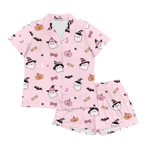 Image of Women's Short Sleeve Sleepwear Pajamas Nightwear with Pockets