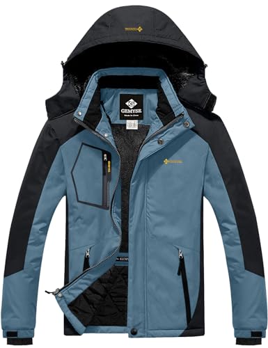Gemyse Chaqueta De Esquí Impermeable De Montaña Para Hombre Abrigo De Invierno De Lana Antiviento Con Capucha Negro Gris 02,Xl Gemyse Chaqueta De Esquí Impermeable De Montaña Para Hombre Abrigo De Invierno De Lana Antiviento Con Capucha Negro Gris 02,Xl