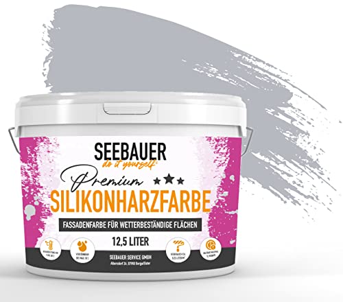 SEEBAUER diy® Silikonharzfarbe Grau Fassadenfarbe (No. 221 Smoky Pebble...