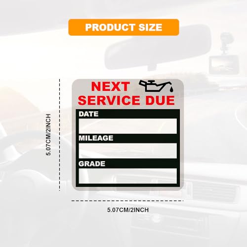 Image of Oil Change Stickers Static Cling, 120pcs 2x2 Inches Oil Change Reminder Sticker for Windshield with No Residue, Clear Next Service Due Labels Universal for Car Auto Vehicle Window