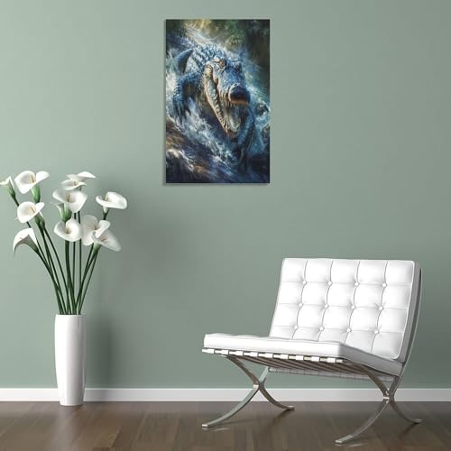 Impression sur toile crocodile 50x75cm grand tableau mural - 5