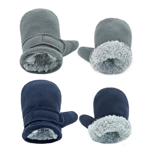 Image of BAVST Baby Toddler Winter Mittens Girls Warm Fleece Lined Gloves Kids Sherpa Lined Mittens for Boys