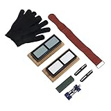 MasYosh Messerschärfstein-Set, Professionelles Schleifstein-Schärfstein-Set, Körnung 400, 1000, 3000, 8000, mit Winkelführungen und Schnittfesten Handschuhen, für Taschen-Sushi-Messer