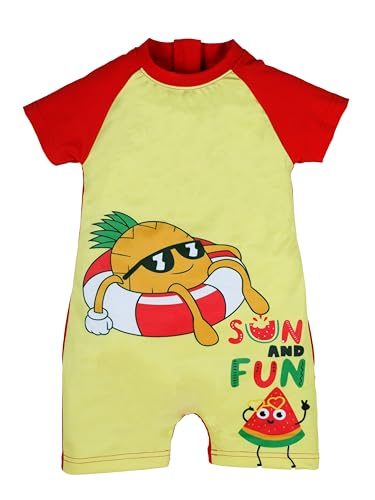 Image of KiddoPanti Boys & Girls Half Sleeve Mid Thigh Length Swim Suit