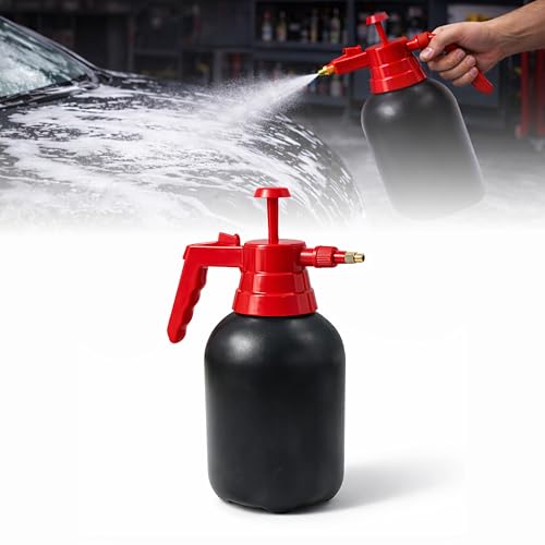 Image of MIKANIX Manual Pressure Spray Bottle for Gardening & Cleaning | Hand Pump Water Sprayer with Adjustable Nozzle | Multipurpose Plant Mister for Indoor & Outdoor (2L, Black)
