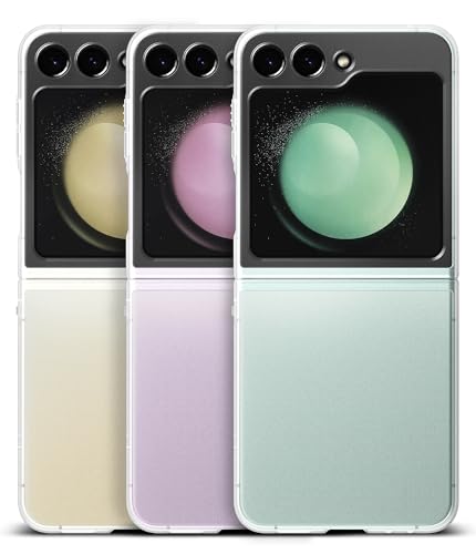 Ringke Slim [Prevents Oily Smudges] Compatible with Samsung Galaxy Z Flip 5 Case, Anti-Fingerprint Technology Smudge Proof Translucent Phone Cover for Women, Men - Matte Clear