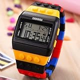 FENKOO Herren Armbanduhr digital LCD/Kalender/Chronograph/Alarm/Sportuhr Plastic Band Mehrfarbig Marke-