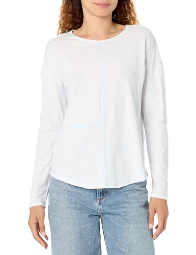 DKNY Women's Everyday Essential Contrast Stitching Top