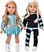 Super Skater - 18 Inch Doll Clothes - 2 Complete Ice Skating Outfits - 5 Pieces - Leotard, Skirt, Pants, Jacket, and 1 Pair of Skates (Dolls Not Included)