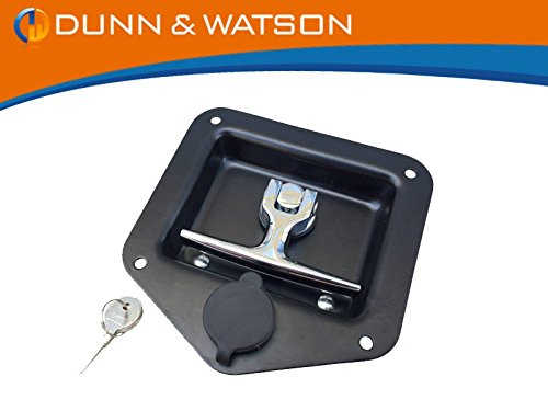 Black Recessed Stainless Folding T Lock/Handle Trailer Caravan, Toolbox Drop T