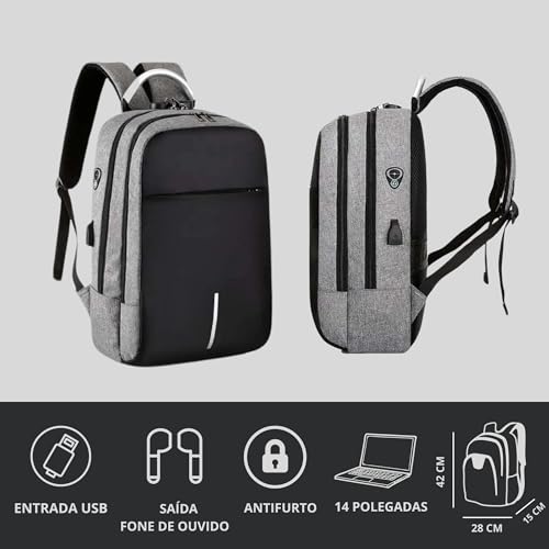 Mochila Masculina Feminina Executiva Escritório Escolar Passeio Trabalho Antifurto Resistente à Água