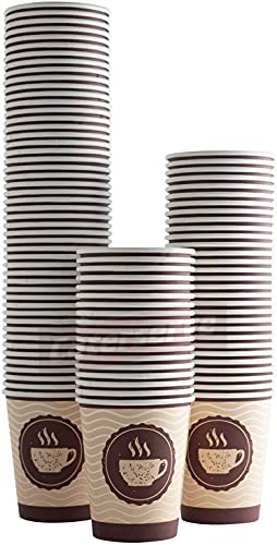 Disposable Paper Hot Coffee Tea Drinking Cups, 8oz 228ml (50 Pack) - Perfect for Hot or Cold Beverages, Eco-Friendly, and Convenient