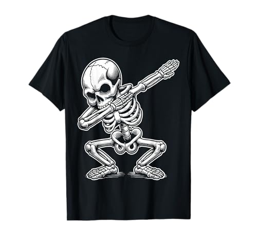 Halloween Boys Men Dabbing Skeleton Skull Dab Dance T-Shirt