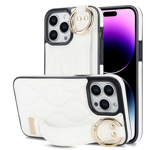 Étui de téléphone antichoc avec dragonne et support de visionnage pour iPhone XR blanc