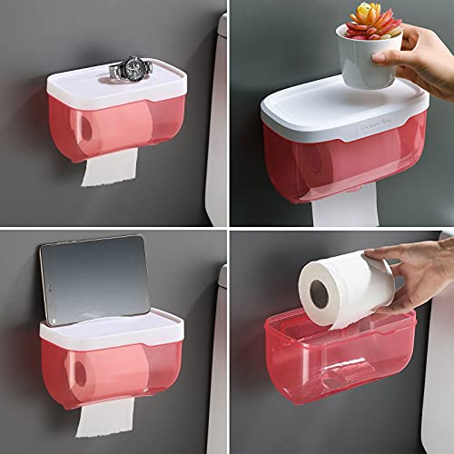 Cenbee Toilet Paper Holder - Wall Mounted Waterproof Bathroom Roll Holder,Multifunction Dispenser Cat Proof No Drilling thumb #5