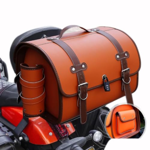 NARXGBI Top Case Moto para BMW C400GT C400X C400 GT X con Junta Impermeable y Doble Hebilla de Cierre para Lluvia Fuerte,Normal-E Brown+Coffee