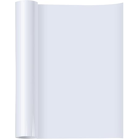 Heat Transfer Vinyl Roll for T-Shirts, Hats, Clothing, Iron on HTV Compatible with Cricut, Cameo, Heat Press Machines, Sublimation (White, 12 Inch x 5 Feet)