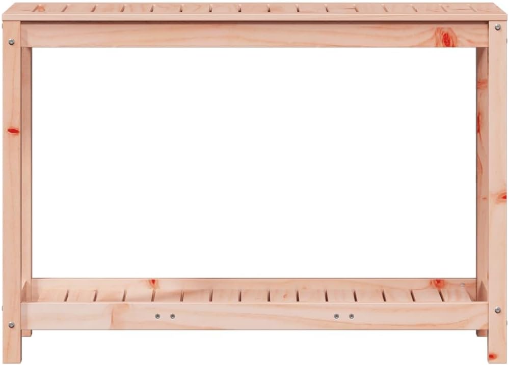 Wooden Potting Table with Shelf, Outdoor Gardening Work Bench, Wooden Planting Table, Outside Work Station Potting Table, 42.5"x13.8"x29.5" Solid Wood Douglas,-952