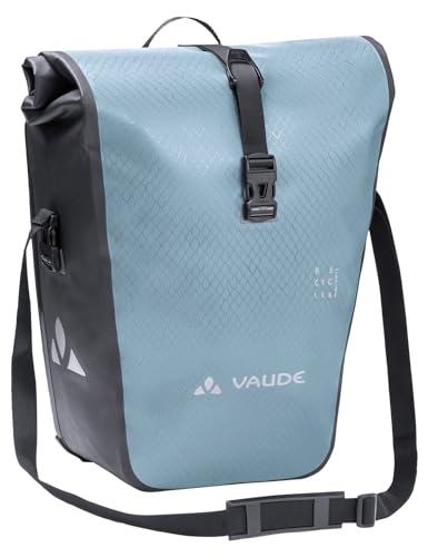 VAUDE Fahrradtasche für Gepäckträger Aqua Back Single (Rec), 1 x 24 L in blau, Hinterradtasche wasserdicht, Fahrrad Gepäckträgertasche hinten, einfache Befestigung – Made in Germany