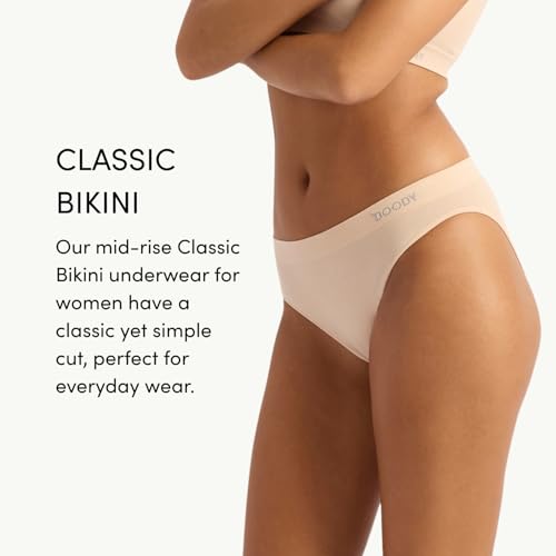 Image of Boody -Classic Bikini -Women's Underwear -Mid Rise, Moderate-Full Coverage Fit -Soft, Flat-Ribbed Waistband -Bamboo Viscose