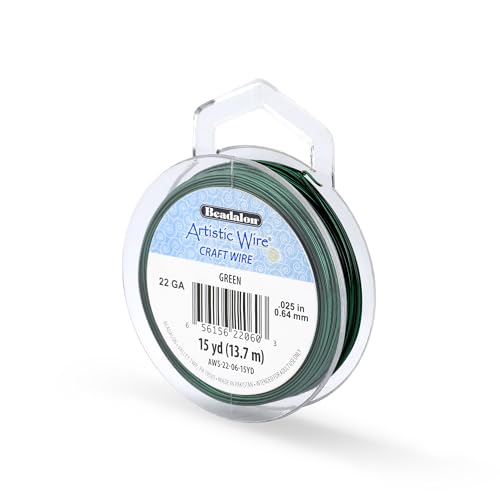 Image of Artistic Wire, 22 Gauge Tarnish Resistant Colored Copper Craft Wire, Green, 15 yd