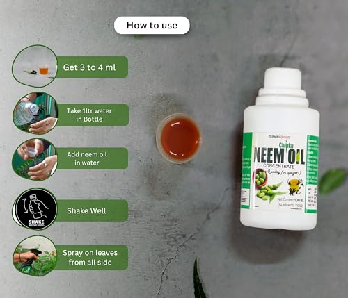 Image of B natural Pure Cold Pressed Water Soluble Neem Oil 100ml Pack of 2 With Free Spray Gun Concentrate For Plants &Garden For Indoor &Outdoor Removes Aphids Fungus For Making 40 Neem Spray Bottles