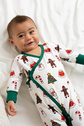 Image of monica + andy Kimono Tie Long Sleeve One Piece, 100% Organic Baby Clothes for Girls & Boys, Preemie, Newborn & Infant