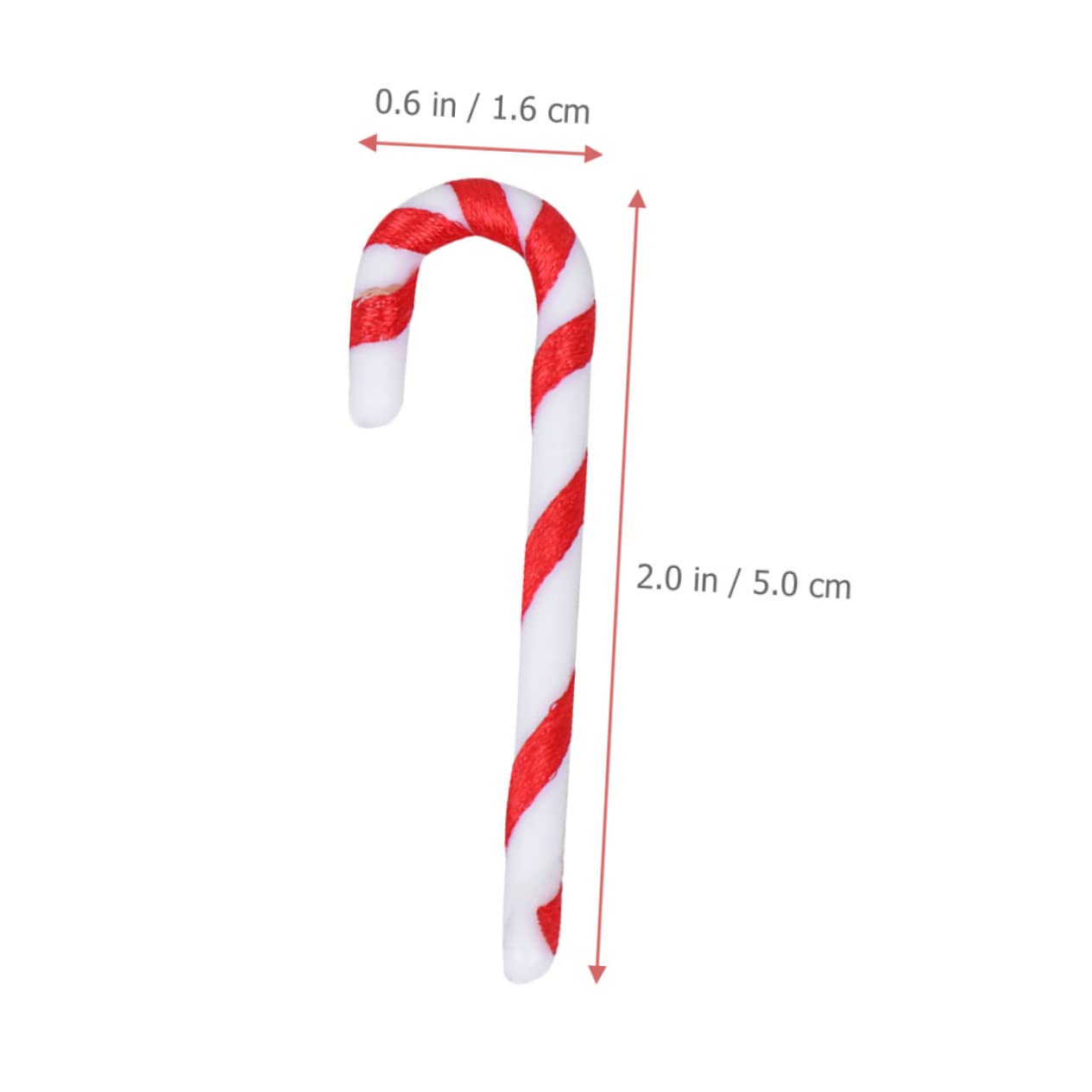 5 Sets Weihnachtsschmuck Zuckerstangen-Dekorationen Roter Christbaumschmuck Spazierstock-Stil Festlich 60 Stück * 5