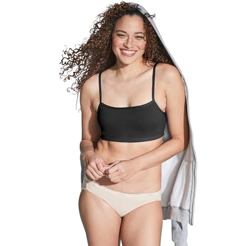 Hanes Women's Cropped Bralette, Breathable Pullover Bra, Crop Top, Solid Or Assorted, 3-Pack Bra (Pack of 3)